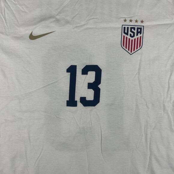 Nike Soccer USWNT Men's X-Large White Alex Morgan #13 Short Sleeve T-Shirt - Picture 2 of 10